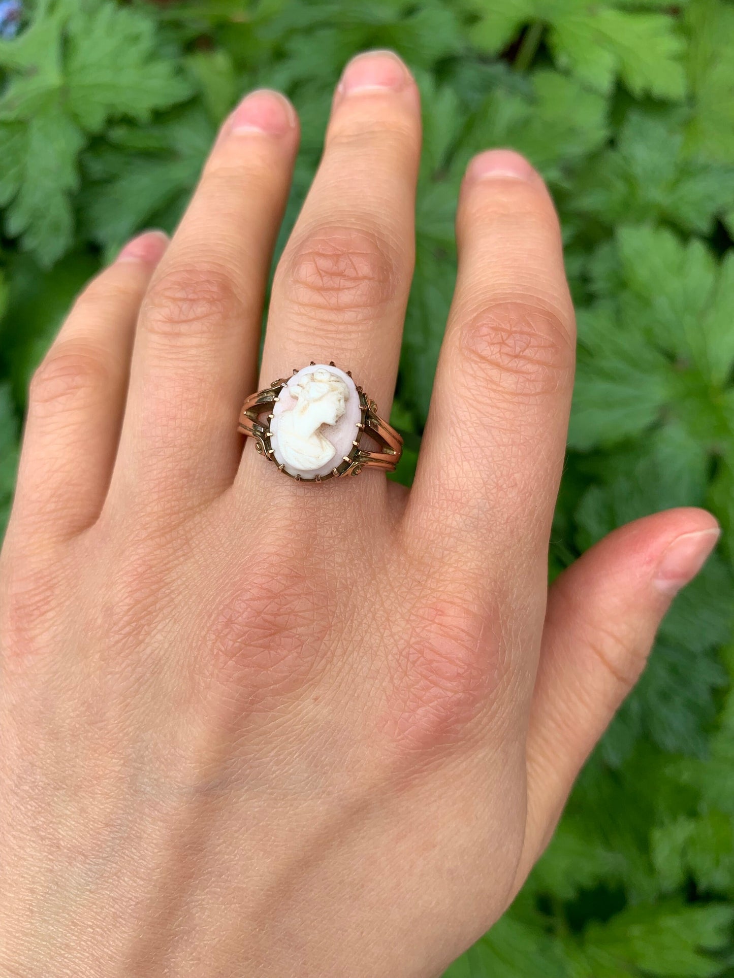 Vintage 9ct Rose Gold Cameo Ring(5.00g)Cocktail Ring,Anniversary Ring,Birthday Gift,Size UK N,US 6 3/4