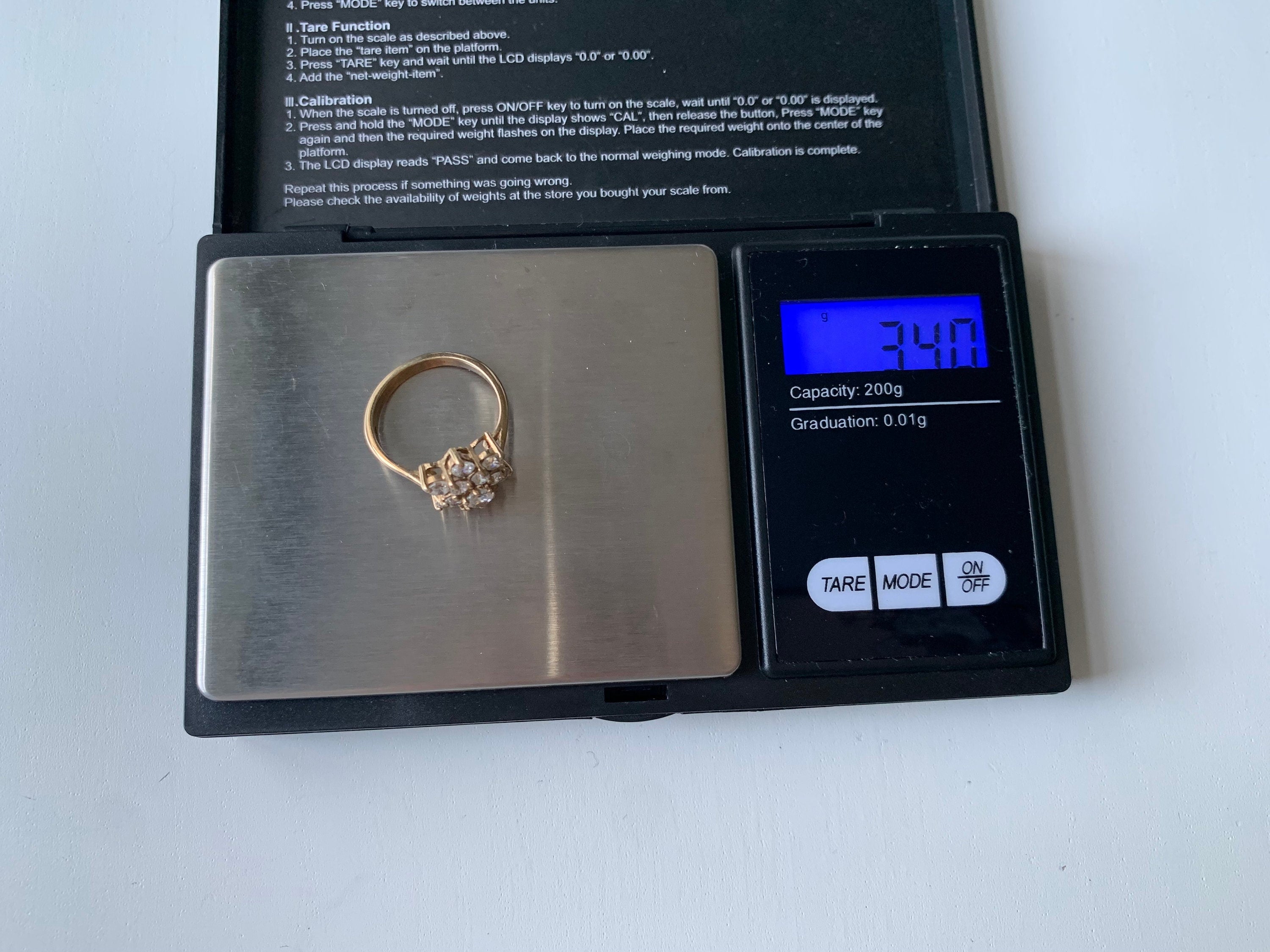 خاتم ذهبي من مجموعة الياقوت الأبيض عيار 1.54 قيراط مملوك مسبقًا عيار 9 قيراط