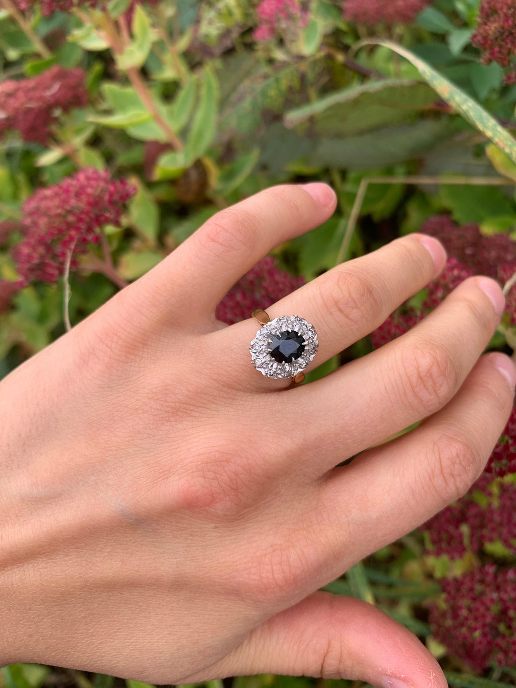 Pre-owned Vintage 18ct Gold Sapphire & Diamond Ring