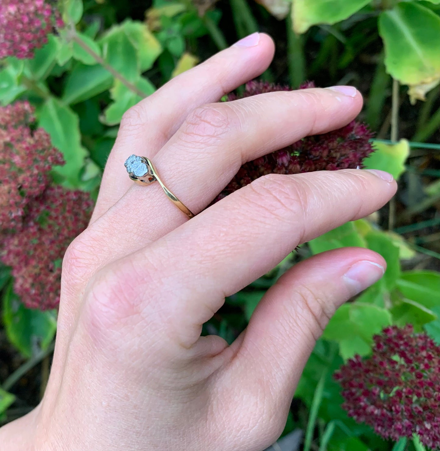 Anillo trilogía de diamantes en oro de 18 quilates de segunda mano