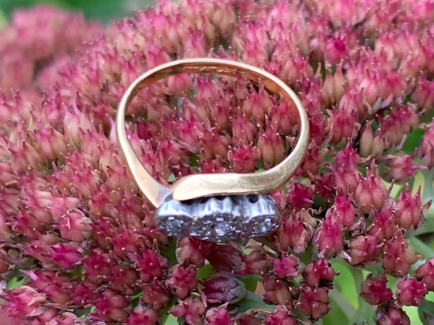 Anillo trilogía de diamantes en oro de 18 quilates de segunda mano