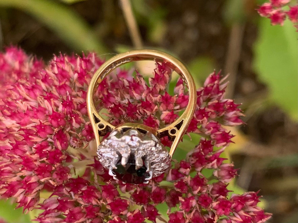Pre-owned Vintage 18ct Gold Sapphire & Diamond Ring